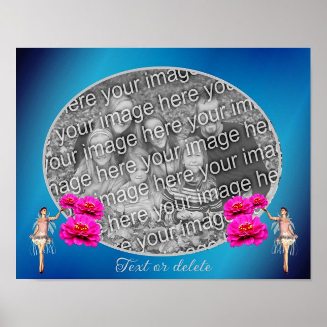 Poster Moldura de Fada e Flores Crie Sua Própria Foto  (Frente)