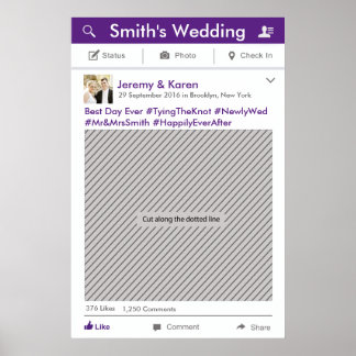 Póster Moldura de festa de mídia social adereço de cabine