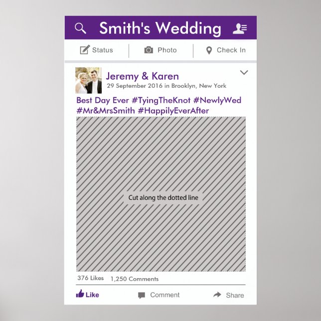 Póster Moldura de festa de mídia social adereço de cabine (Frente)