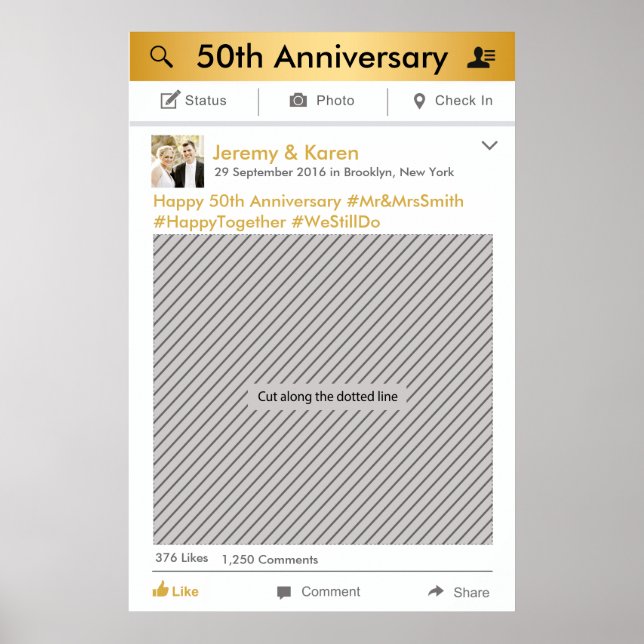 Póster Moldura de festa de mídia social adereço de cabine (Frente)