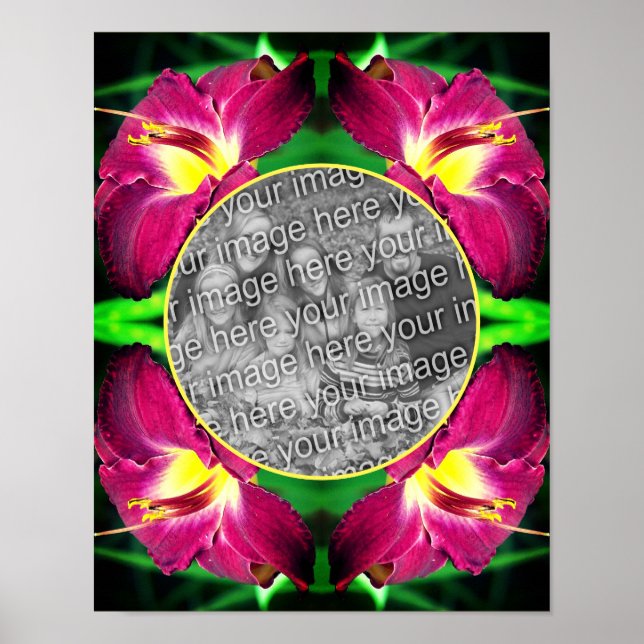 Poster Moldura de Flor Daylily Crie Sua Própria Foto (Frente)