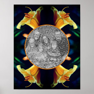 Poster Moldura de Flor de Lírio Amarelo Crie Sua Própria 
