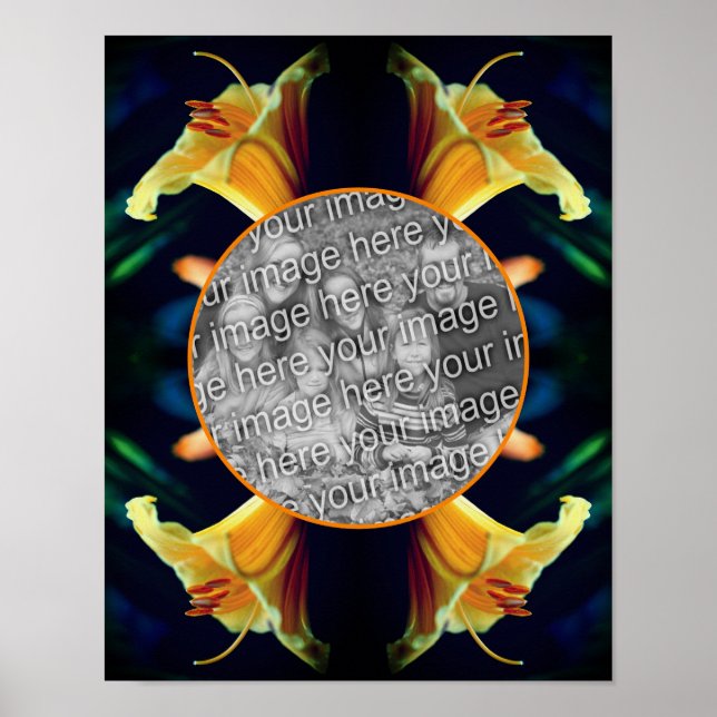 Poster Moldura de Flor de Lírio Amarelo Crie Sua Própria  (Frente)