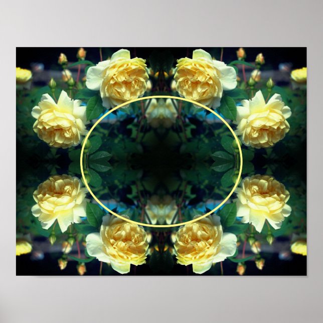 Poster Moldura de Flor Rosa Amarelo Crie sua própria foto (Frente)