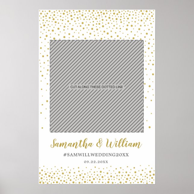 Poster Moldura de Foto de Casamento Elegante Moderno em O (Frente)