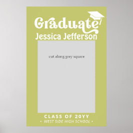 Poster Moldura de Foto de Estande de Graduação Verde Lima