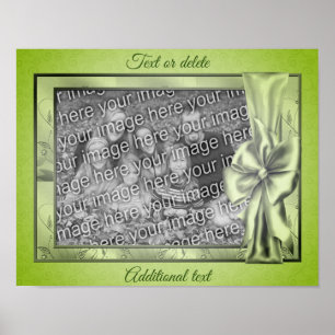 Poster Moldura de Laço de Cetim Verde Criar Sua Própria F