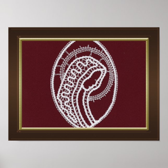 Poster Moldura de madeira castanha com borda dourada com  (Frente)