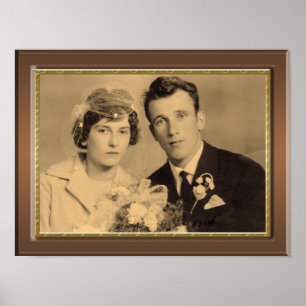 Poster Moldura de madeira clássica com foto personalizada