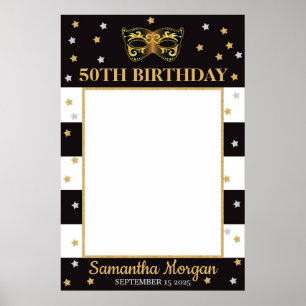 Poster Moldura de Máscara de Adereço de Foto de Aniversár