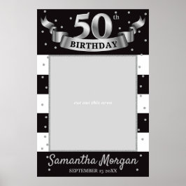 Poster Moldura de Propaganda de Foto de Aniversário Prata