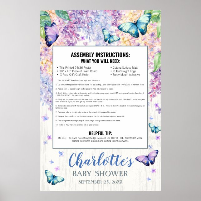 Poster Moldura de Propaganda de Fotos para Chá de Bebê Bo (Frente)