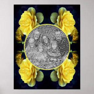 Poster Moldura de Rosa Amarela em Flor Crie Sua Própria F