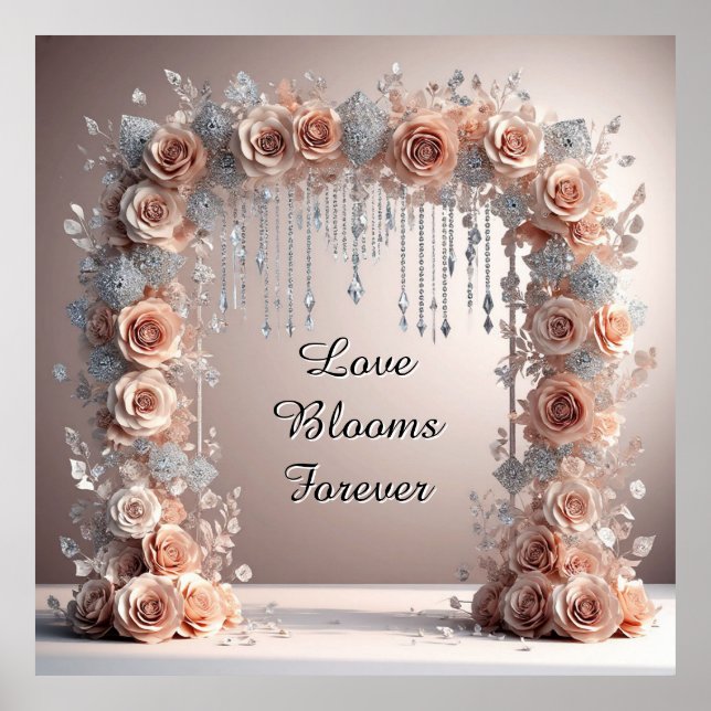 Poster Moldura de Rosa de Casamento com Decoração de Lust (Frente)