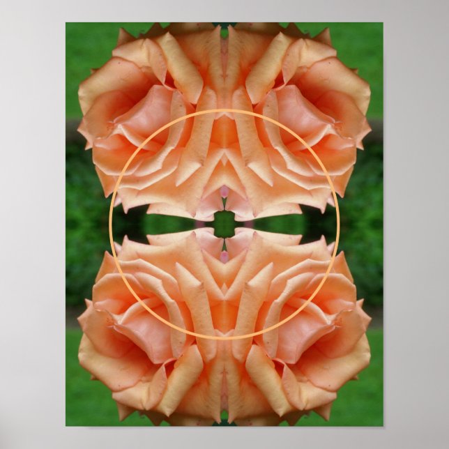 Poster Moldura de Rosa de Pêssego em Flor Crie Sua Própri (Frente)