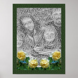 Poster Moldura de Rosas Amarelas Adicione Sua Foto
