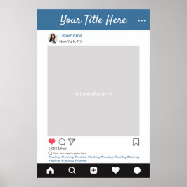 Poster Moldura de selfie personalizada para foto de Insta