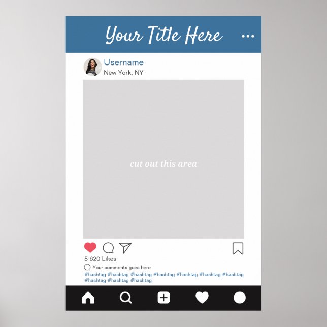 Poster Moldura de selfie personalizada para foto de Insta (Frente)