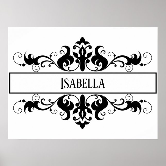 Poster Moldura filigrana nome personalizado (Frente)
