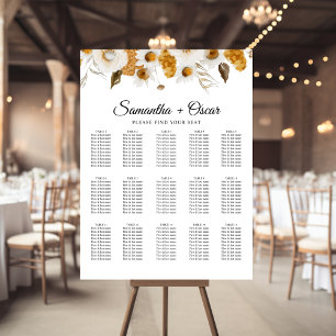 Poster Moldura Floral Amarelo e Branco do Autumn