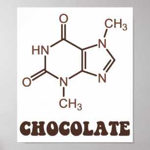 Poster Molécula científica do Theobromine do elemento d
