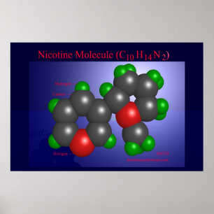 Poster Molécula da nicotina (impressão)