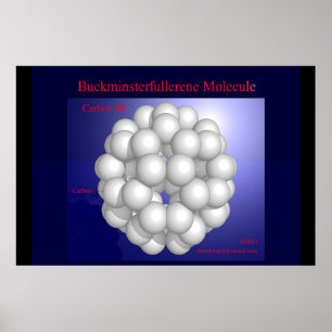 Póster Molécula de Buckminsterfullerene (impressão)