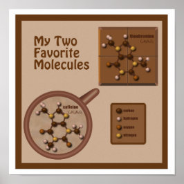 Poster Moléculas de café e chocolate