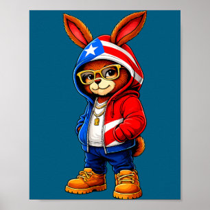 Poster Moletom com capuz do coelho de Porto Rico coelho d