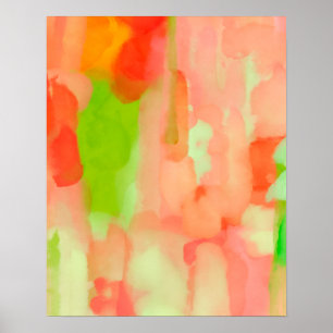 Poster Molho de Abstrato de Aquarela de Pastel