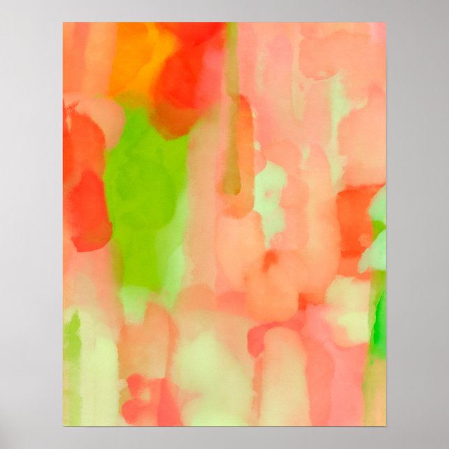 Poster Molho de Abstrato de Aquarela de Pastel (Frente)