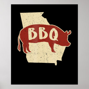 Poster molho de churrasco chef de churrasco presente