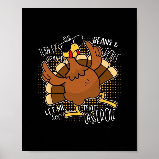 Poster Molho de Peru Feijão E Pães Cerole Dia de Ação de  (Frente)