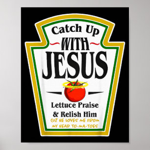 Poster Molho de Tomate com Jesus Piada Cristã Engraçada R