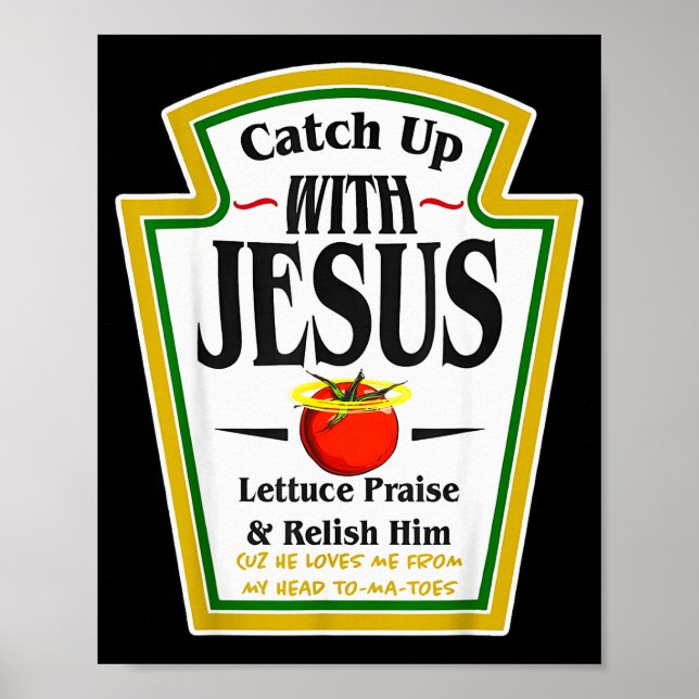 Poster Molho de Tomate com Jesus Piada Cristã Engraçada R (Frente)