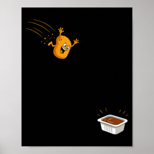 Poster Molho mergulho divertido Cartoon de nugget de fran