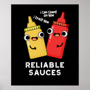 Poster Molhos Fiáveis Comida Engraçada Engraçado Escuro B