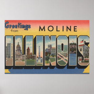 Póster Moline, Illinois - Cenas em Larga Letra