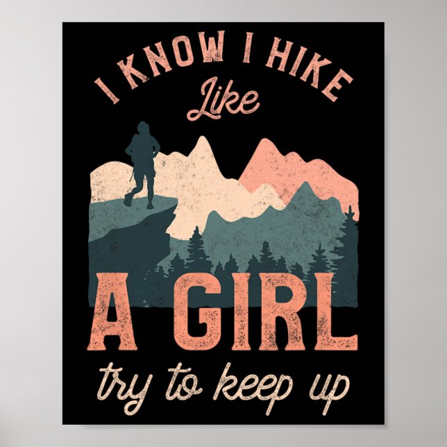 Poster Molinete Feminino Engraçado de Caminhada Eu Sei qu (Frente)