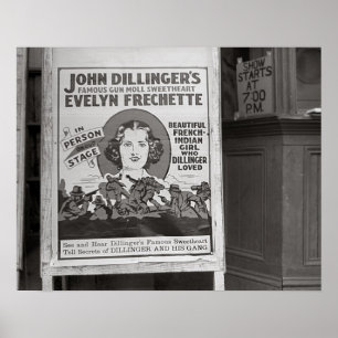 Póster Moll de arma Querido de Dillinger, 1938. Vintage