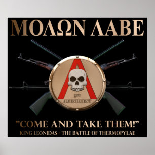 Póster Molon Labe - Spartan Shield