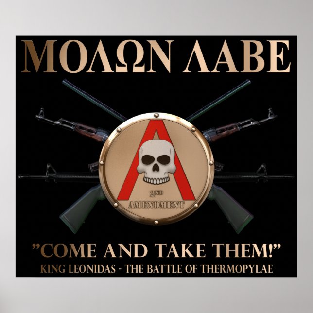 Póster Molon Labe - Spartan Shield (Frente)