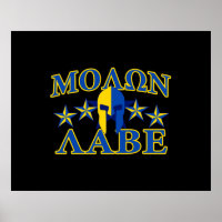 Molon Labe Spartan Warrior 5 estrelas Amarelo Azul