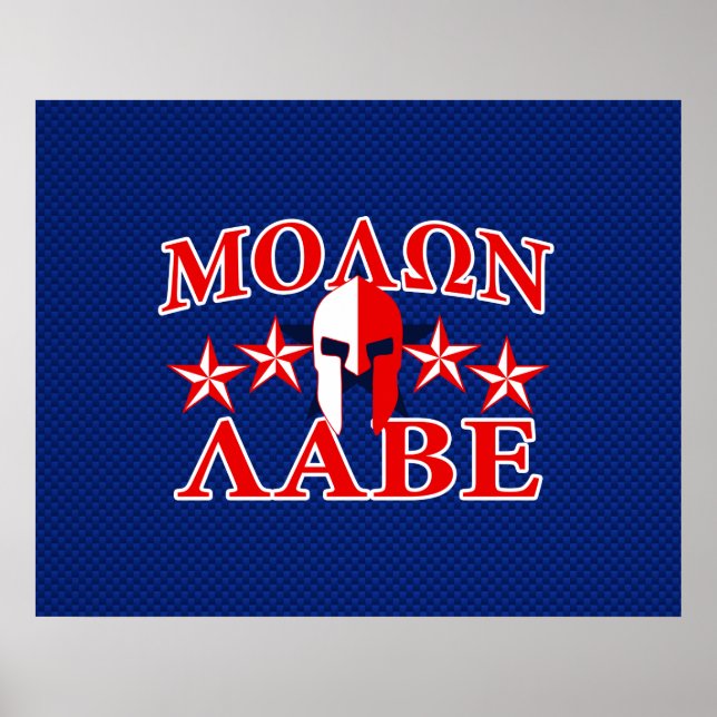 Poster Molon Labe Spartan Warrior Helmet 5 estrelas Patri (Frente)