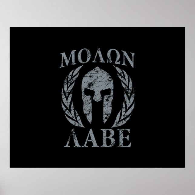 Póster Molon Labe Spartan Warrior Laurels (Frente)
