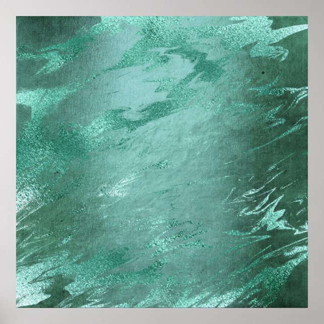 Poster Molten Jade | Emerald Green Luxury Marble (Frente)