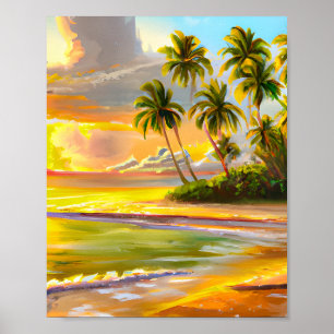 Poster Molusco tropical de aquarela