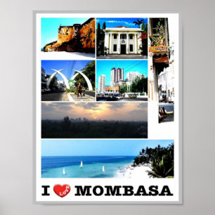 Poster Mombasa - Quênia - Eu Amo -