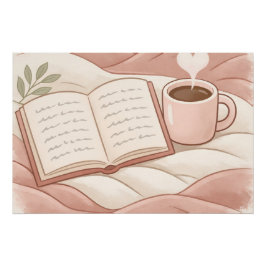 Póster Momento Aconchegante de Leitura - Design para Aman