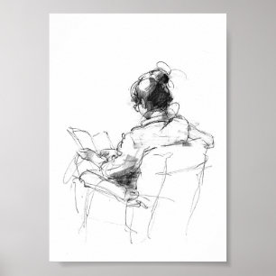 Poster Momento de Leitura do Livro ao Lover - Leitor Cozy